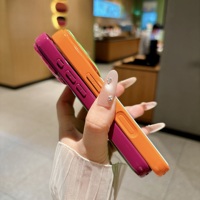 Coque en acrylique miroir en forme de cœur avec collision de couleurs tendance pour iPhone 14 15 16 17 18 Pro Max, protection de pare-chocs et de l'objectif de la caméra