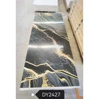 Papan Marmer UV Glossy Tinggi 3mm Grosir Pabrik 1220x2440mm Lembaran Marmer PVC Tahan Air Tahan Api untuk Dinding TV Kamar Mandi