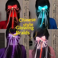 Nouvelles tresses lumineuses de style chinois pour cheveux, accessoires pour jeunes filles et adultes, pinces à nœuds avec effets lumineux dynamiques pour fêtes