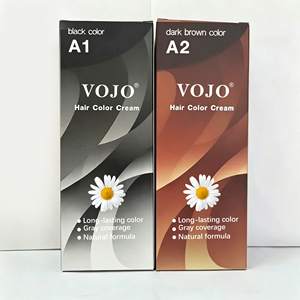 Crème colorante capillaire permanente à base de plantes VOJO 60ml*2, pack double, sans ammoniaque, couleur longue durée, plusieurs nuances disponibles pour les salons - Product Image 3