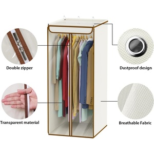 Sac de rangement pliable en tissu de 40 pouces avec fermeture éclair, housse de protection anti-poussière pour vêtements suspendus, organisateur de robes longues et manteaux pour placard - Product Image 1