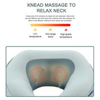 U-förmiges Nackenmassagegerät mit Knetfunktion, Shiatsu, Wärmefunktion, Musikfunktion, tragbares Vibrationskissen, Massage mit realistischem Berührungsgefühl, 1500mAh