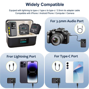Wm567 Mini Ve Áo Không Dây Microphone Có Thể Sạc Lại Clip-On Lavalier <span class=keywords><strong>Mic</strong></span> Với Tiếng Ồn Hủy Bỏ Cho Điện Thoại <span class=keywords><strong>PC</strong></span> Pad Máy Ảnh - Product Image 4