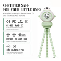 Ventilateur portable rechargeable BF3 pour poussette bébé, 3600 mAh, avec trépied flexible et clip oscillant pour berceau et siège auto