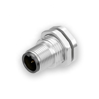 Connecteur circulaire 4 broches M12 prise B-code plaqué or montage sur panneau tasse à souder IP67 étanche M12 B Code 4pin connecteur avec fil