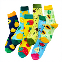 Chaussettes populaires mi-mollet à motifs de fruits et de dessins animés, design original classique et tendance pour hommes et femmes, vente en gros