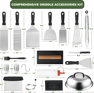Kit d'accessoires pour plaque de cuisson plate et spatule de <span class=keywords><strong>barbecue</strong></span>, avec couvercle pour brosser les aliments, pour <span class=keywords><strong>barbecue</strong></span> en plein air, camping, pique-niques, Blackstone, Camp <span class=keywords><strong>Chef</strong></span> - Product Image 3