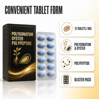 Comprimés de polypeptide d'huître Polygonatum, 12 comprimés, 8,4 g, comprimés quotidiens simples, format poche, emballage blister