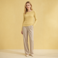 Tissu jersey côtelé doré Begonia Breeze, 240 GSM, largeur 140 cm, pour hauts et robes filles et garçons