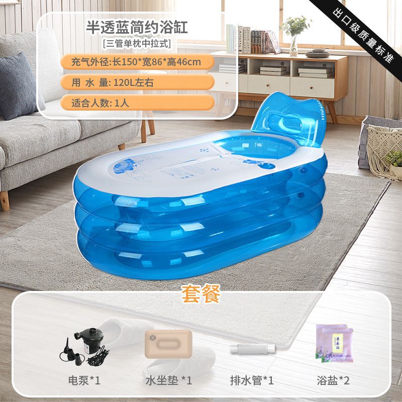 Bleu semi-transparent grande taille