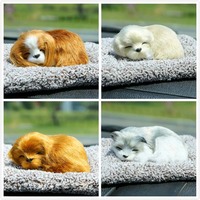 Simulation douce et réaliste pour chien, chat à fourrure, animal en peluche, décoration de voiture pour salon