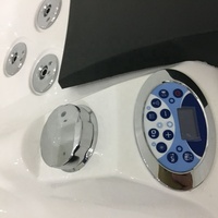 Bain à remous moderne pour 2 personnes en acrylique avec fonction de massage, drain, garantie de 5 ans, conservation de la chaleur