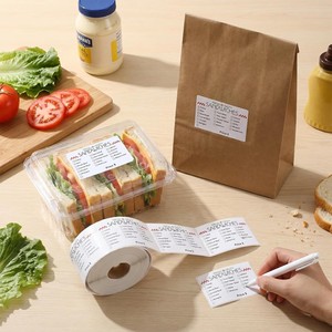 Etiquetas Personalizadas para Empacar Sándwiches Frescos, 500 Unidades, 3x2 Pulgadas, Rollo de Etiquetas para Restaurantes de Desayuno/Almuerzo - Product Image 6