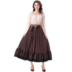 BAIGE en vrac Halloween Costume pour adultes Renaissance <span class=keywords><strong>médiévale</strong></span> robe longue à volants avec foulard Style victorien pour les femmes - Product Image 6