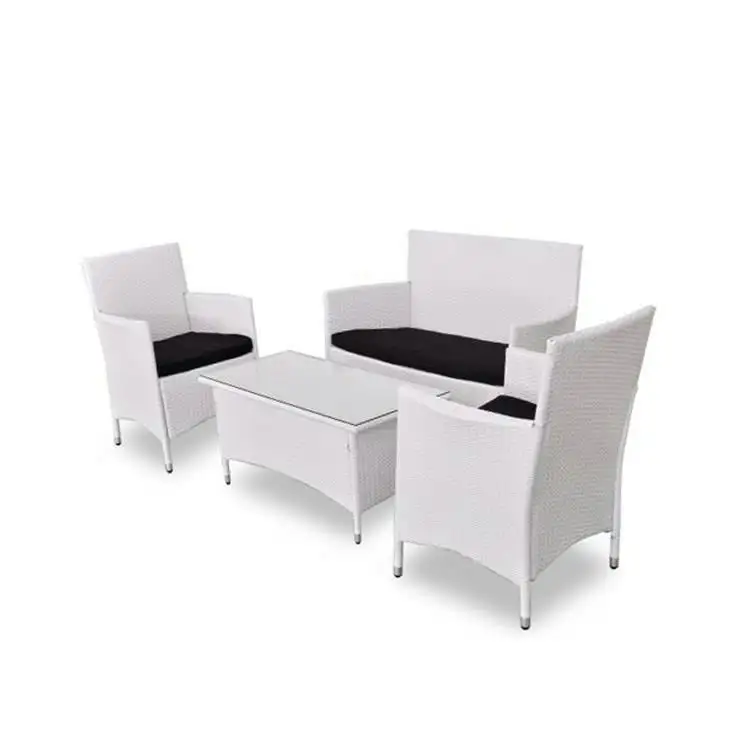 Classic Design Customized Style white wicker Patio Outdoor Poly Rattan Furniture