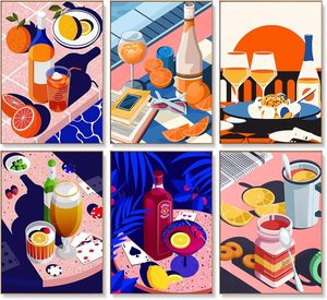 Kit Pittura con Numeri Fai da Te, Quadri <span class=keywords><strong>Astratti</strong></span> <span class=keywords><strong>di</strong></span> Nature Morte, Arte su Tela con Cocktail, Dipinti Creativi Speciali per Decorazione Casa - Product Image 1