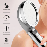 Pommeau de Douche Moderne en Chrome pour Économie d'Eau, Filtre Anti-Chlore Haute Pression pour Soins de la Peau, des Cheveux et de la Beauté