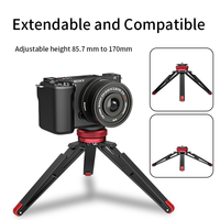 Metal Mini Tripod ve top kafa dağı ile 1/4 inç vida masaüstü masa standı kamera tripodu Gimbal kolu kavrama sabitleyici