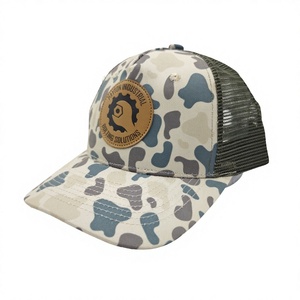 Casquette Trucker Camouflage avec Patch en Cuir Personnalisé, Faible MOQ, Vente en Gros, Logo Gravé Personnalisé, Qualité Supérieure, Dessus en Maille - Product Image 5