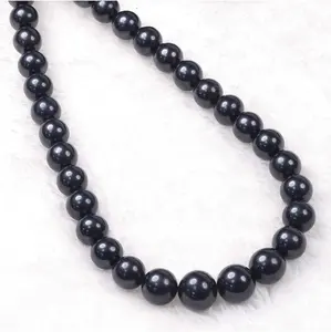 11-15毫米aaaaaaa级黑色染色淡水养殖爱迪生珍珠项链16英寸
