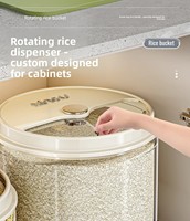 Grand seau de rangement hermétique en plastique pour riz, conteneur anti-humidité pour céréales et grains, idéal pour la cuisine et le garde-manger.