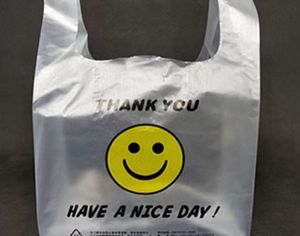 Bolsas de compras transparentes, biodegradables, recicladas, de plástico, con asas tipo chaleco. - Product Image 3