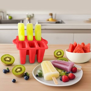 Moldes para paletas de helado de 6 cavidades, moldes para paletas de silicona sin Bpa, molde de silicona para paletas reutilizable para niños - Product Image 6