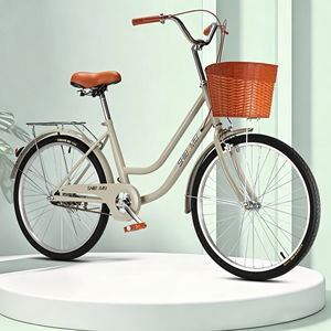 <span class=keywords><strong>Vélo</strong></span> de ville robuste pour femmes en acier à haute teneur en carbone de <span class=keywords><strong>24</strong></span>/26 <span class=keywords><strong>pouces</strong></span>, équipé de freins avant <span class=keywords><strong>et</strong></span> arrière, avec panier <span class=keywords><strong>et</strong></span> dossier - Product Image 5