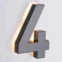 Plaque de porte personnalisée en acrylique 3D rétroéclairée, numéro de maison lumineux, lettres LED, numéros de maison 3D, plaques de porte