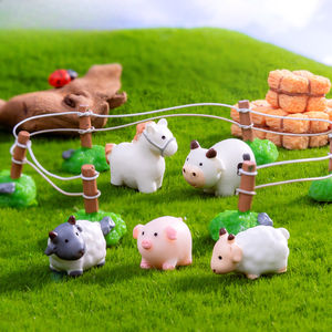 Vente en gros de micro-accessoires de décoration de paysage de ferme d'agneau mignon et créatif petit ornement - Product Image 1