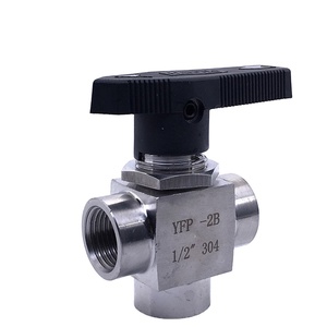 Vanne à boisseau sphérique pneumatique 3 voies en acier inoxydable YFP-2B pour le contrôle du débit - Product Image 1