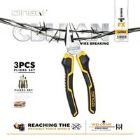 Ensemble de 3 pinces en acier CR-V, pinces à bec long de 6 pouces, pinces coupantes diagonales avec poignée TPR, kit d'outils à main - Électricien et bricolage