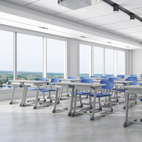 Muebles Escolares Modernos, Conjunto de Silla y Escritorio para Estudiantes con Altura Ajustable, Muebles para Aula Infantil, Conjunto de Mesa y Silla Escolar