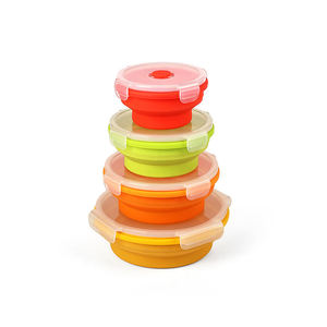 Grade Bpafree <b>Microwavable</b> <b>Storage</b> Containers Lunchtime Silicone Folding Food Bowls - Product Image 3
