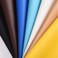 Deux Litchi Texture 0.7mm Relief Tricoté Dos Vinyle Tissu Faux Synthétique PVC Cuir Rouleau pour Canapé Sacs Chaise Siège De Voiture