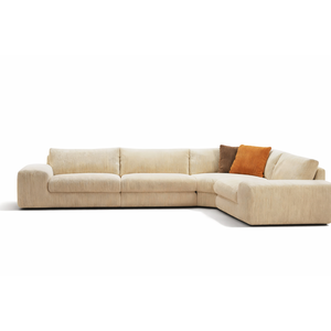 High Quality Orange Brown Modern Minimalist L-Shaped <b>Sofa</b> Set for Villa Living Room Cushion Soft Household - Product Image 1