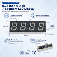 Module d'affichage LED professionnel à 7 segments, 4 chiffres, 0,28 pouce, conçu pour l'utilisation en équipement d'affichage d'horloges-radios et de réveils