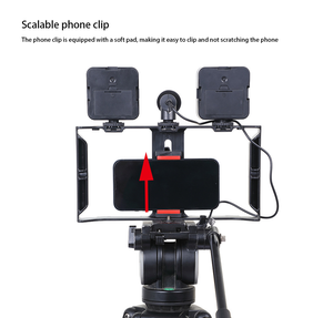 Le dernier matériau ABS LED lumière de remplissage avec microphone Portable Anti-secousse support de photographie de téléphone portable - Product Image 2