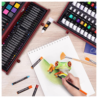 Kit d'art professionnel MQcolor 175 pièces ensemble de fournitures d'art de luxe avec peintures acryliques Crayons et crayons de couleur boîte en bois pour enfants