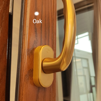 Ventana de madera revestida de aluminio moderna, ventanas de seguridad de inclinación y giro para el hogar