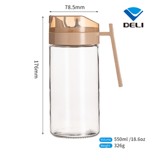 Articles de qualité DELI Distributeur d'huile en verre de grande taille 550 ml (18,6 oz) avec couvercle en PP, pratique pour la cuisine - Product Image 6