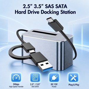 Blueendless Enclosure SSD Esterno, Docking Station per Dischi Rigidi SAS/<span class=keywords><strong>SATA</strong></span> da 2.5 e 3.5 Pollici, Compatibile con HDD e SSD SAS <span class=keywords><strong>SATA</strong></span> - Product Image 1