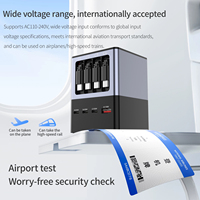 Station de charge de bureau multiport 110W avec 4 câbles Type-C rétractables intégrés, ports multi USB-C/USB-A, charge rapide pour écouteurs et appareils photo