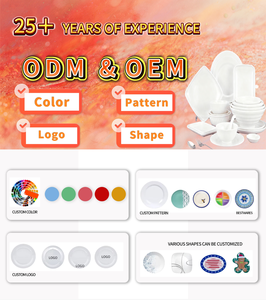 จานเมลามีนสีขาวทรงกลมสำหรับ A9ใช้ในเชิงพาณิชย์สามารถปรับแต่งได้สำหรับจัดเลี้ยงในร้านอาหาร - Product Image 5