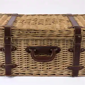 Chất Lượng Cao Handmade Wicker 4 Người Dã Ngoại Giỏ Dã Ngoại Bộ Mây Lớn Dã Ngoại Giỏ