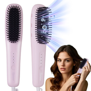 Brosse lissante électrique HT-130, peigne lissant, chauffe rapidement, outil de coiffage pour un usage quotidien - Product Image 2
