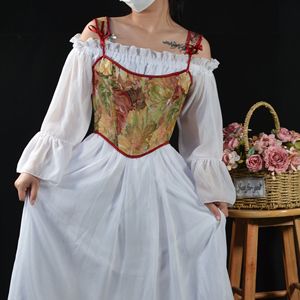 King Mcgreen Star Mujeres Renacimiento Corsé <span class=keywords><strong>Medieval</strong></span> Underbust Bustier Lace up Gothic Floral <span class=keywords><strong>Corset</strong></span> Chaleco <span class=keywords><strong>Medieval</strong></span> <span class=keywords><strong>Corset</strong></span> Top - Product Image 4