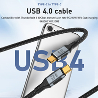 Ultra 8K HD Transmission USB 4.0 PD 240W Type c Mâle à TYPE-C Mâle Câble de Données 180CM Nylon Biard Charge 40gbps Fil pour Ordinateur Portable