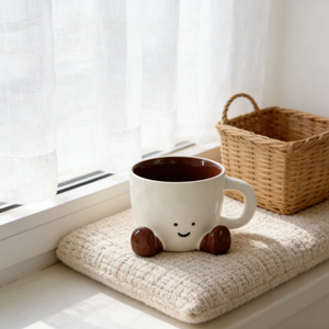 Taza de <span class=keywords><strong>Café</strong></span> de Cerámica de Porcelana Ecológica con Diseño <span class=keywords><strong>Kawaii</strong></span> de Piesitos Adorables para Té, Leche, Hogar y Oficina, Apta para Microondas - Product Image 3
