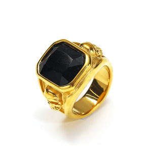 Anillos de Calavera Punk Ovalados de Acero Inoxidable YYN con Baño de Oro de 18K y Cristales para Hombre, Regalo para Aniversario, Fiesta, Boda - Product Image 6